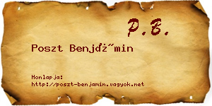 Poszt Benjámin névjegykártya
